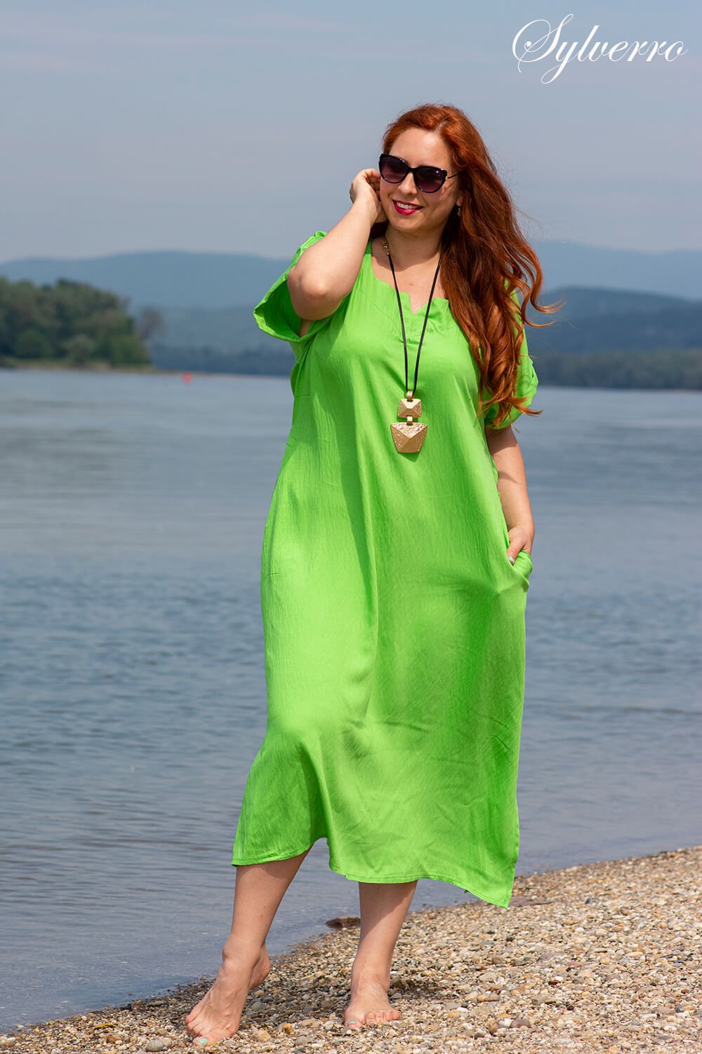 Dzsindzser Maxikleid mit Taschen