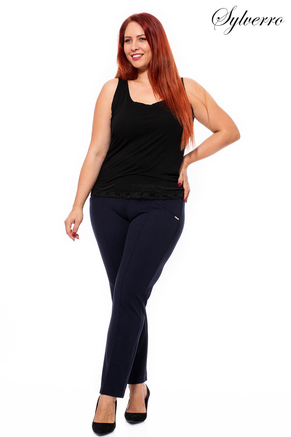 Elizabell Stretch Hose blau für Damen