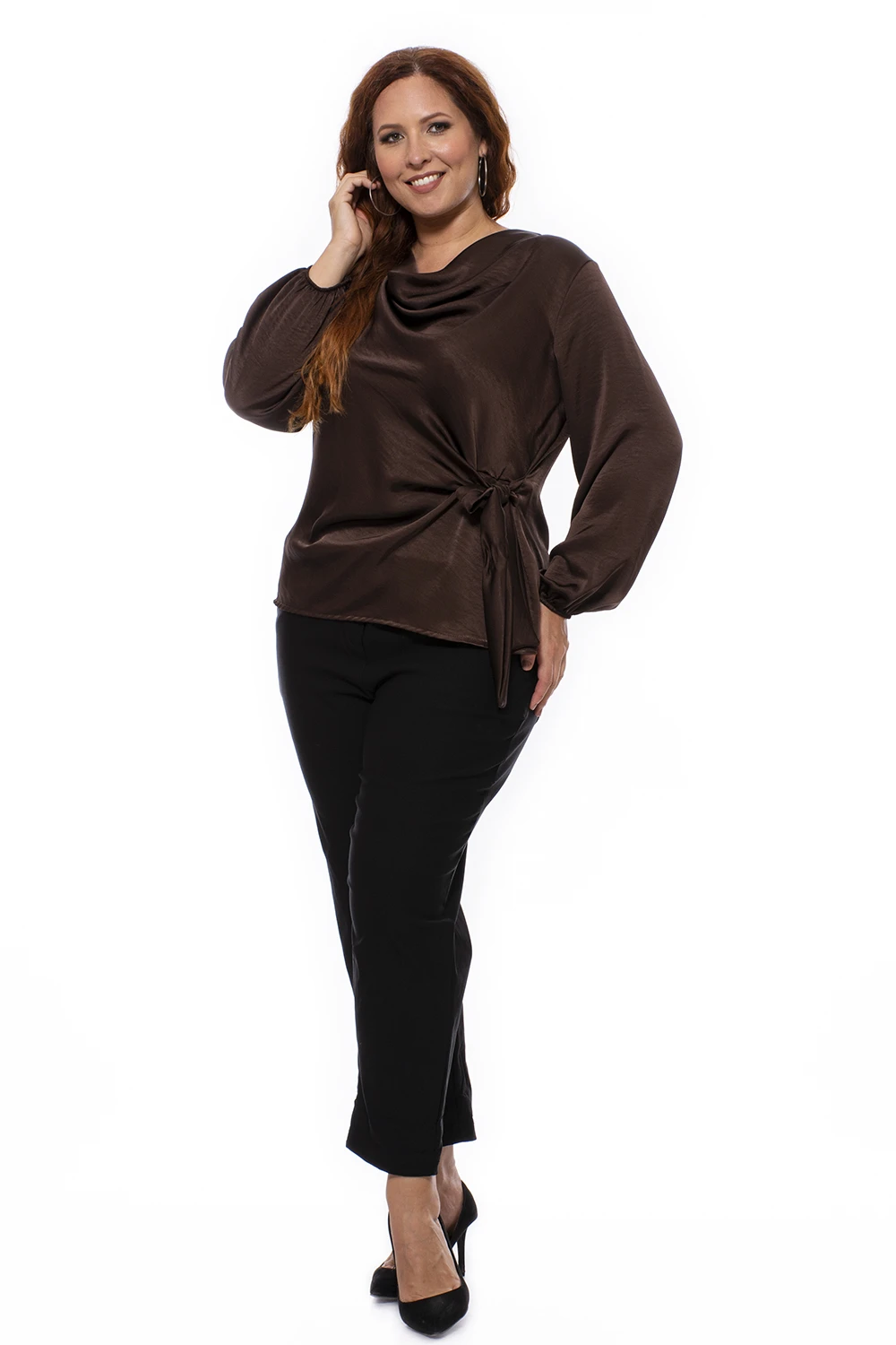 Elmira Bluse mit Wasserfallausschnitt
